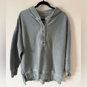 22. | aerie | Oversized Hoodie with Buttons | Sage Green
